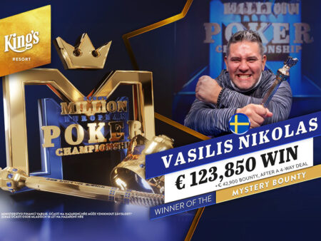 Vasilis Nikolas vinner Mystery Bounty-eventet under 2026 års King’s Million European Poker Championship